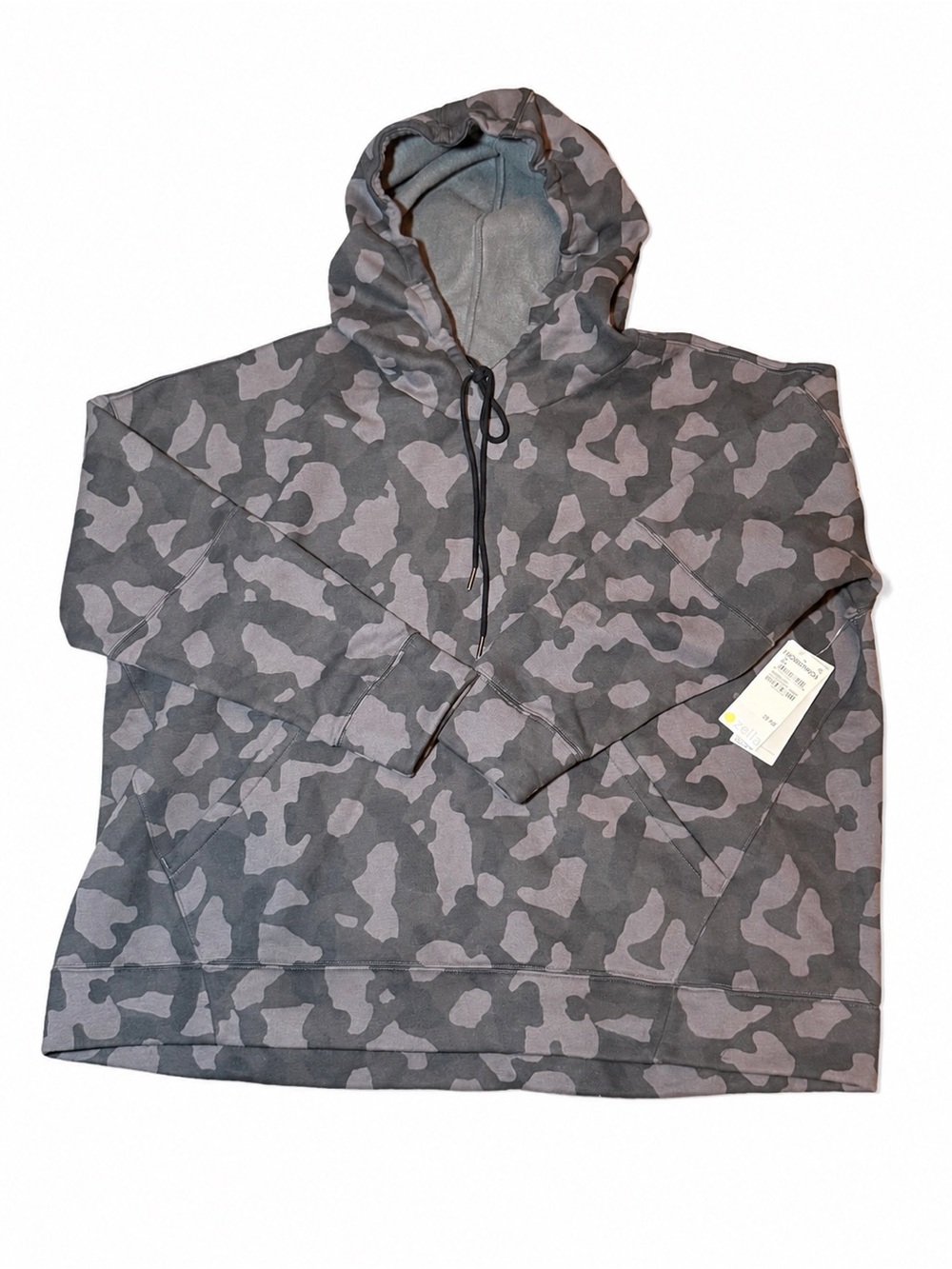 Zella Grey Magnet Camo Oversized Hoodie Size 3X NWT